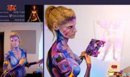 人体彩绘视频,流动的色彩与身体的对话